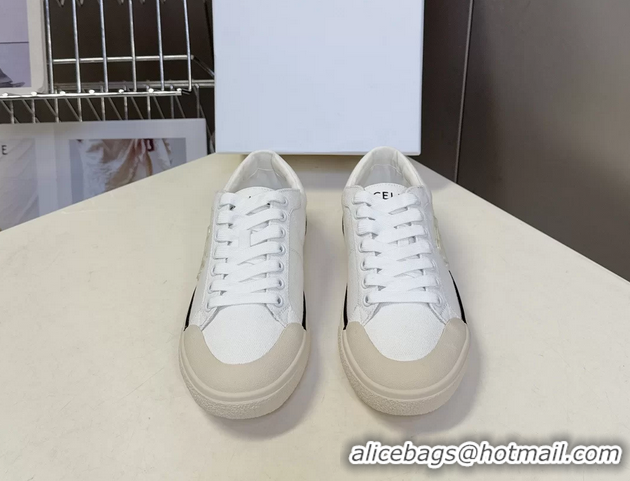 Sophisticated Celine Alan Triomphe Sneakers Shoes White Canvas 6051106 White