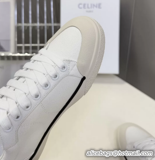 Sophisticated Celine Alan Triomphe Sneakers Shoes White Canvas 6051106 White