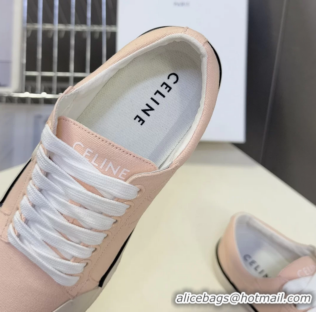 Hot Style Celine Alan Triomphe Sneakers Shoes Pink Canvas 6051106 Pink