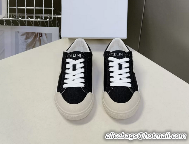 Grade Celine Alan Triomphe Sneakers Shoes Navy Blue Canvas 6051106 Navy Blue
