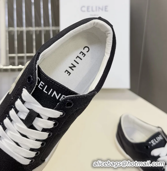Grade Celine Alan Triomphe Sneakers Shoes Navy Blue Canvas 6051106 Navy Blue