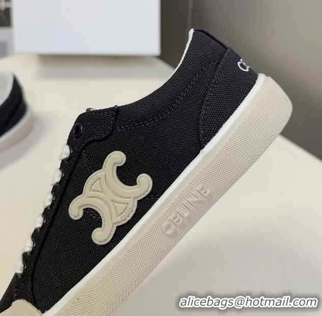 Grade Celine Alan Triomphe Sneakers Shoes Navy Blue Canvas 6051106 Navy Blue