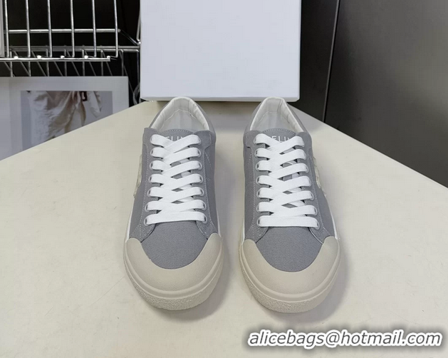 Classic Celine Alan Triomphe Sneakers Shoes Gray Canvas 6051106 Gray