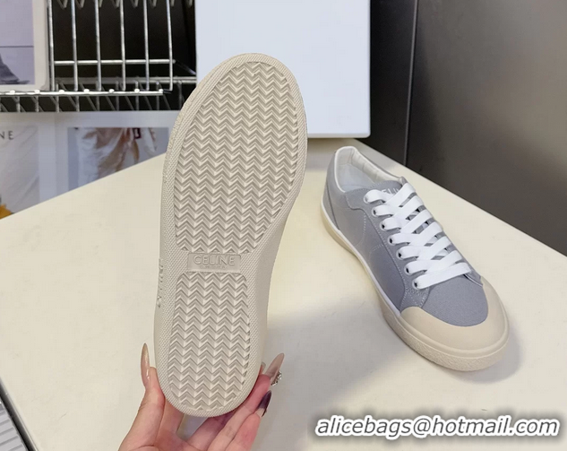 Classic Celine Alan Triomphe Sneakers Shoes Gray Canvas 6051106 Gray