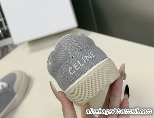 Classic Celine Alan Triomphe Sneakers Shoes Gray Canvas 6051106 Gray