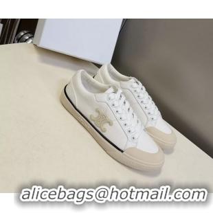 Original Cheap Celine Alan Triomphe Canvas Sneakers 6051108 White