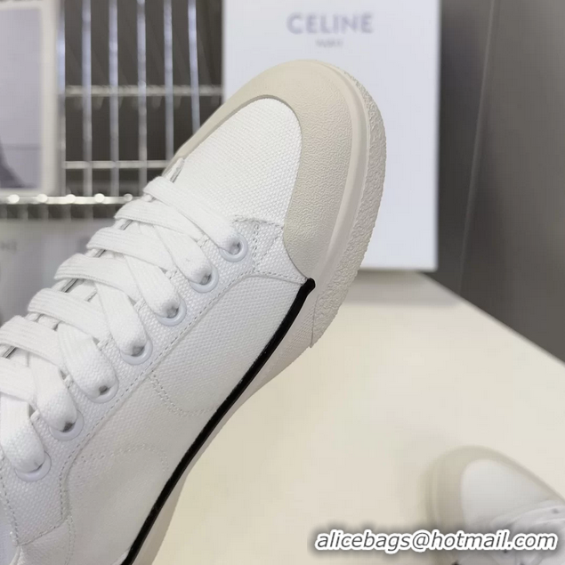 Original Cheap Celine Alan Triomphe Canvas Sneakers 6051108 White