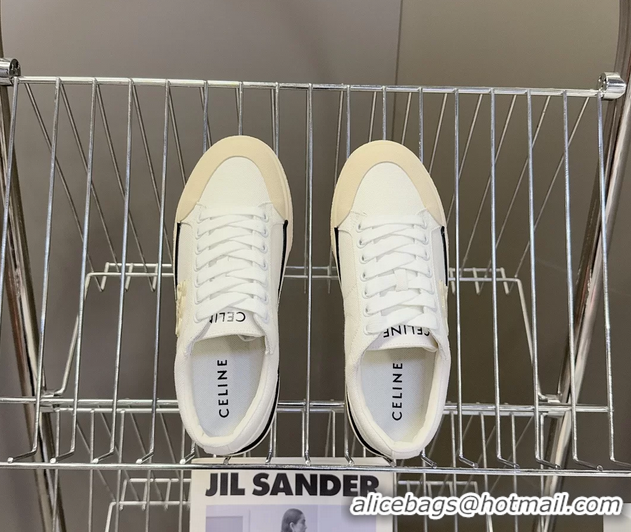 Original Cheap Celine Alan Triomphe Canvas Sneakers 6051108 White