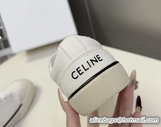 Original Cheap Celine Alan Triomphe Canvas Sneakers 6051108 White