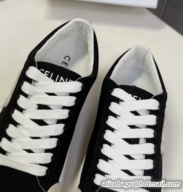 Buy Duplicate Celine Alan Triomphe Canvas Sneakers 6051108 Black