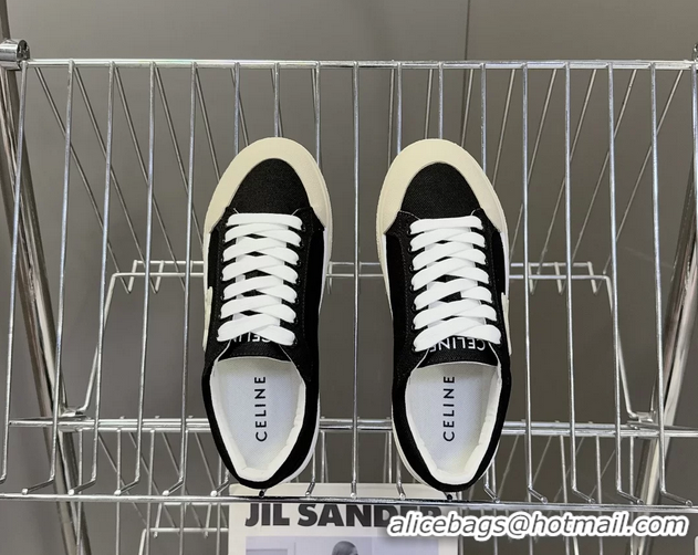 Buy Duplicate Celine Alan Triomphe Canvas Sneakers 6051108 Black