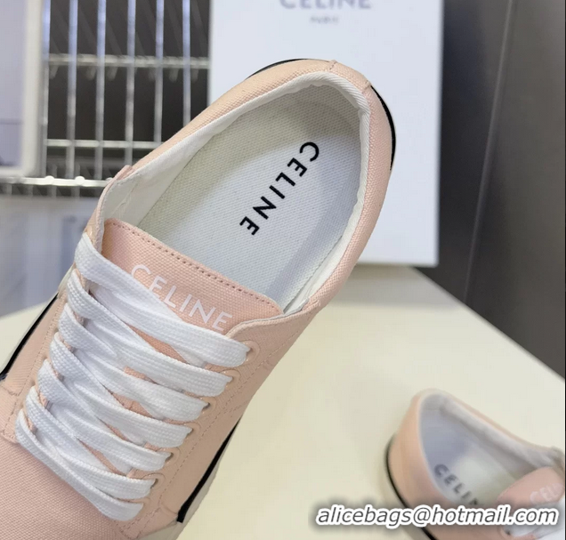 Stylish Celine Alan Triomphe Canvas Sneakers 6051108 Pink