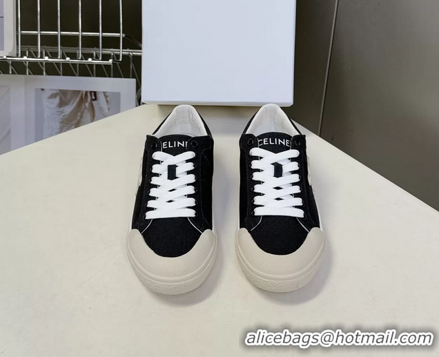 Original Cheap Celine Alan Triomphe Canvas Sneakers 6051108 Navy Blue