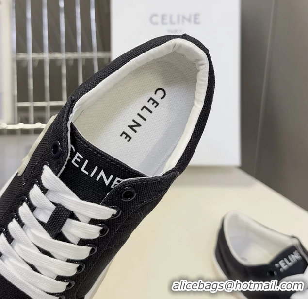 Original Cheap Celine Alan Triomphe Canvas Sneakers 6051108 Navy Blue