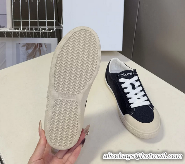 Original Cheap Celine Alan Triomphe Canvas Sneakers 6051108 Navy Blue