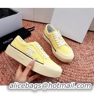 Super Quality Celine Alan Triomphe Canvas Sneakers 6051108 Yellow