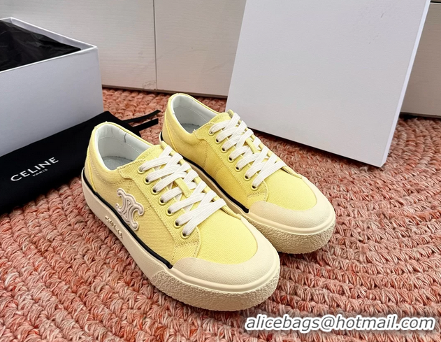 Super Quality Celine Alan Triomphe Canvas Sneakers 6051108 Yellow