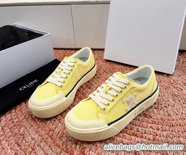 Super Quality Celine Alan Triomphe Canvas Sneakers 6051108 Yellow