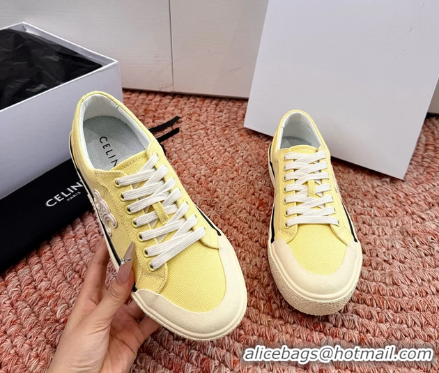 Super Quality Celine Alan Triomphe Canvas Sneakers 6051108 Yellow