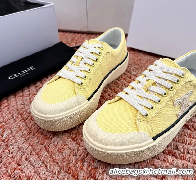 Super Quality Celine Alan Triomphe Canvas Sneakers 6051108 Yellow
