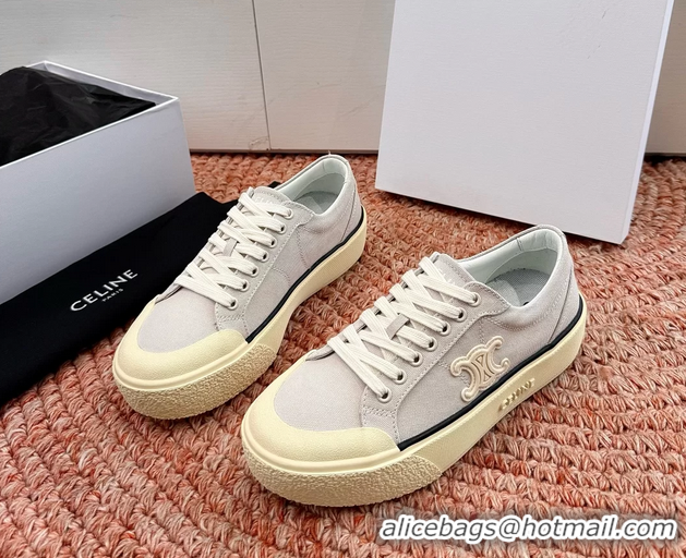 Top Quality Celine Alan Triomphe Canvas Sneakers 6051108 Gray