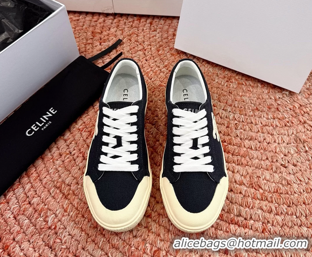 Duplicate Celine Alan Triomphe Canvas Sneakers 6051108 Black