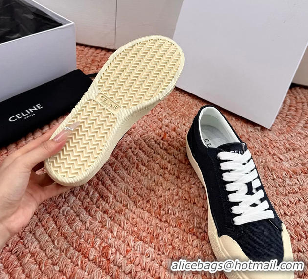 Duplicate Celine Alan Triomphe Canvas Sneakers 6051108 Black