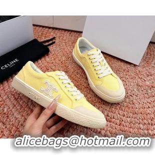 Shop Cheap Celine Alan Triomphe Canvas Sneakers 6051108 Light Yellow