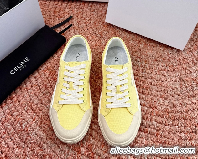 Shop Cheap Celine Alan Triomphe Canvas Sneakers 6051108 Light Yellow