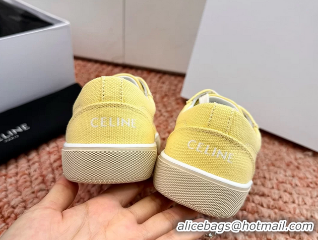 Shop Cheap Celine Alan Triomphe Canvas Sneakers 6051108 Light Yellow