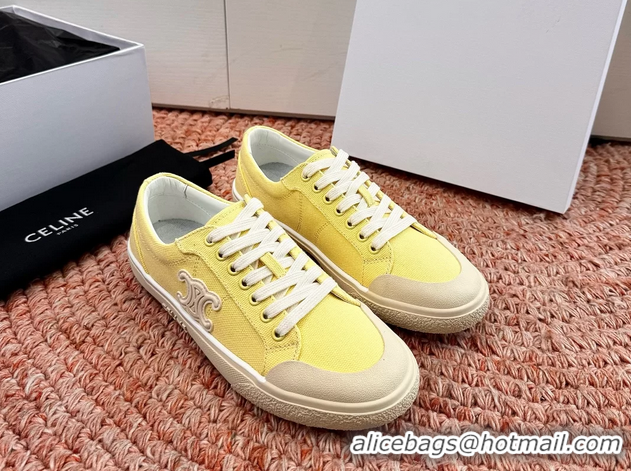 Shop Cheap Celine Alan Triomphe Canvas Sneakers 6051108 Light Yellow