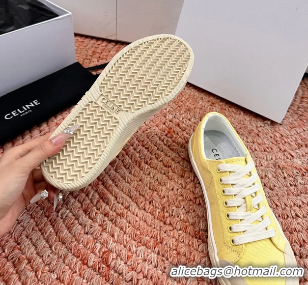 Shop Cheap Celine Alan Triomphe Canvas Sneakers 6051108 Light Yellow