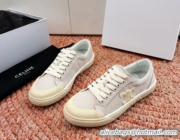 Reasonable Price Celine Alan Triomphe Canvas Sneakers 6051108 Light Gray