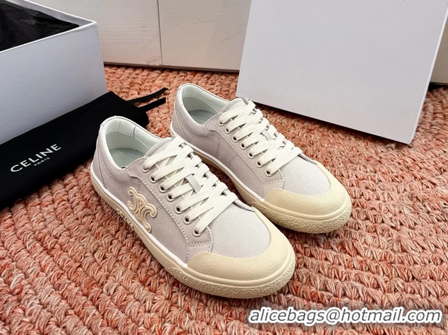 Reasonable Price Celine Alan Triomphe Canvas Sneakers 6051108 Light Gray
