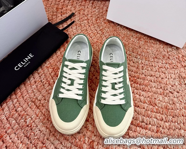 Affordable Price Celine Alan Triomphe Canvas Sneakers 6051108 Green