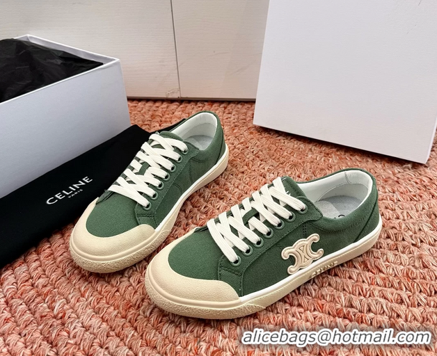 Affordable Price Celine Alan Triomphe Canvas Sneakers 6051108 Green