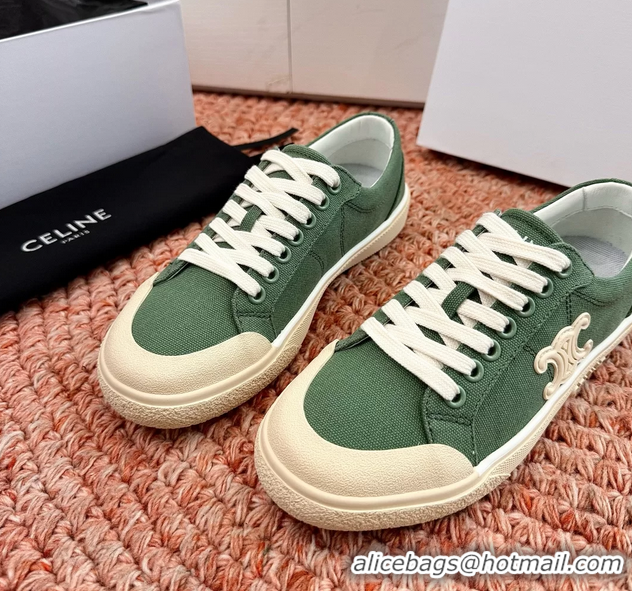 Affordable Price Celine Alan Triomphe Canvas Sneakers 6051108 Green