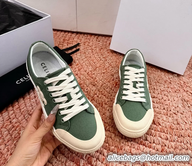 Affordable Price Celine Alan Triomphe Canvas Sneakers 6051108 Green