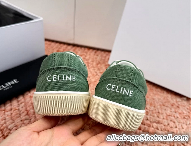 Affordable Price Celine Alan Triomphe Canvas Sneakers 6051108 Green