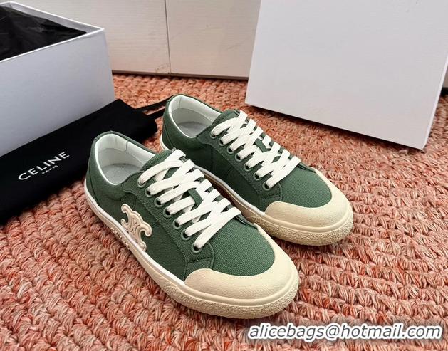 Affordable Price Celine Alan Triomphe Canvas Sneakers 6051108 Green