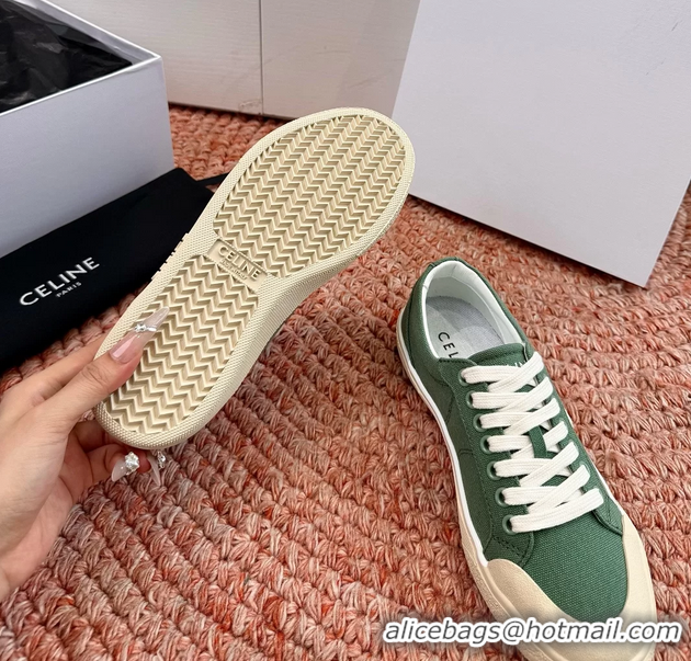Affordable Price Celine Alan Triomphe Canvas Sneakers 6051108 Green