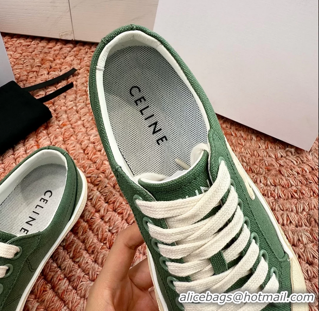 Affordable Price Celine Alan Triomphe Canvas Sneakers 6051108 Green