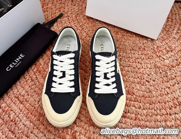 Design Celine Alan Triomphe Canvas Flat Sneakers 6051108 Black