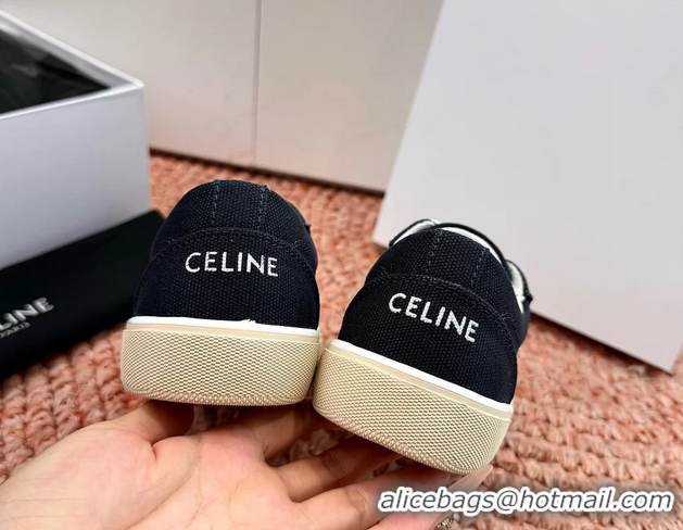 Design Celine Alan Triomphe Canvas Flat Sneakers 6051108 Black
