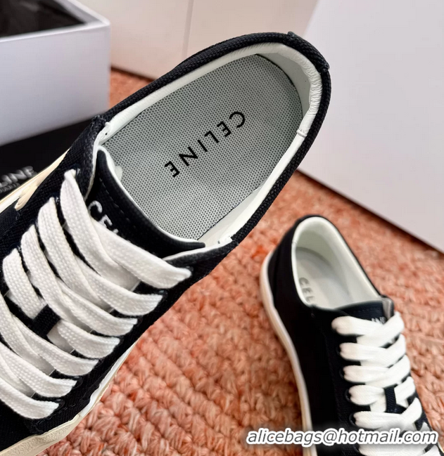 Design Celine Alan Triomphe Canvas Flat Sneakers 6051108 Black