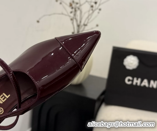 Cheap Price Chanel Heeled Slingbacks Mules Shoes Red Patent Leather 40MM 6051315