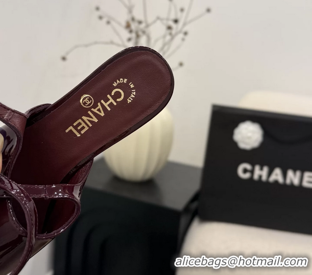 Cheap Price Chanel Heeled Slingbacks Mules Shoes Red Patent Leather 40MM 6051315