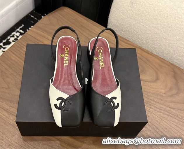 Luxury Chanel Heeled Slingbacks Mules Shoes White Patent Leather 40MM 6051315