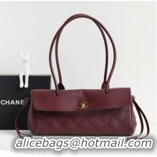 Famous Brand Chanel Small Shopping Bag in Grained Calfskin AS6288 Burgundy 2026