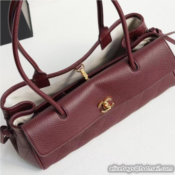 Famous Brand Chanel Small Shopping Bag in Grained Calfskin AS6288 Burgundy 2026